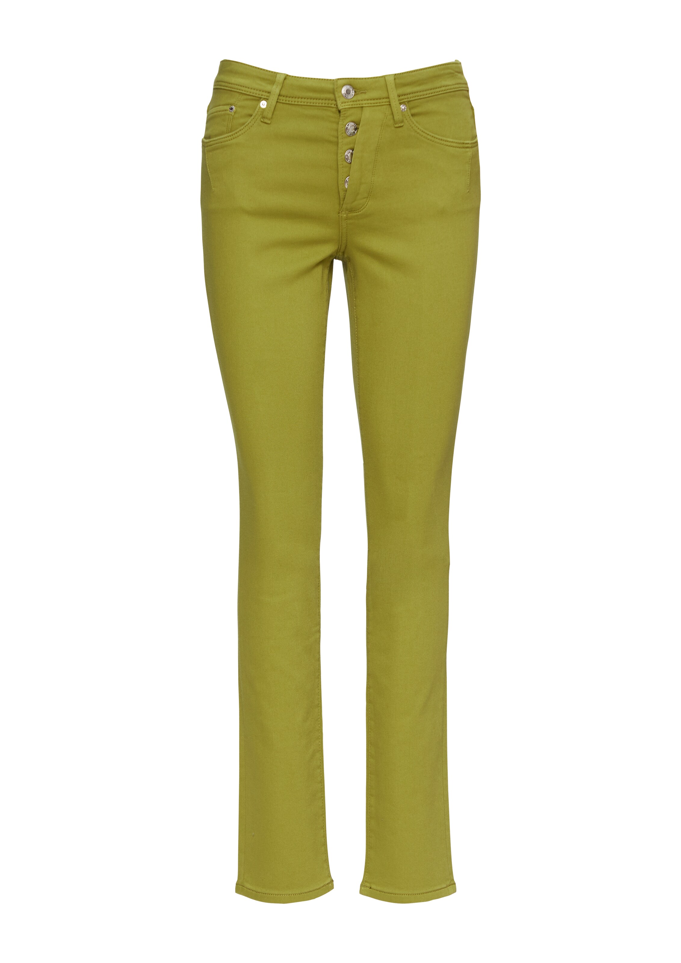 Coupe slim Jean 'Betsy' s.Oliver en vert : devant