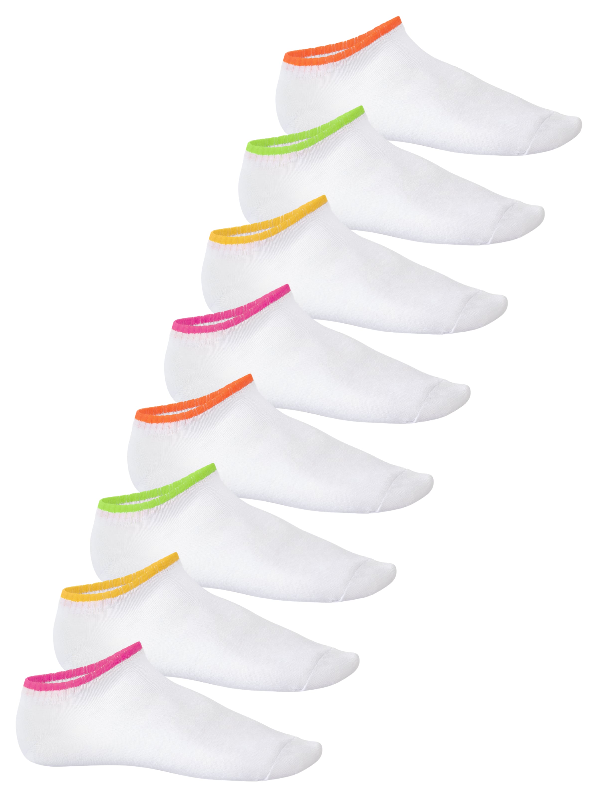 footstar Ankle Socks 'Neon' in White: front