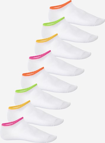 footstar Ankle Socks 'Neon' in White: front