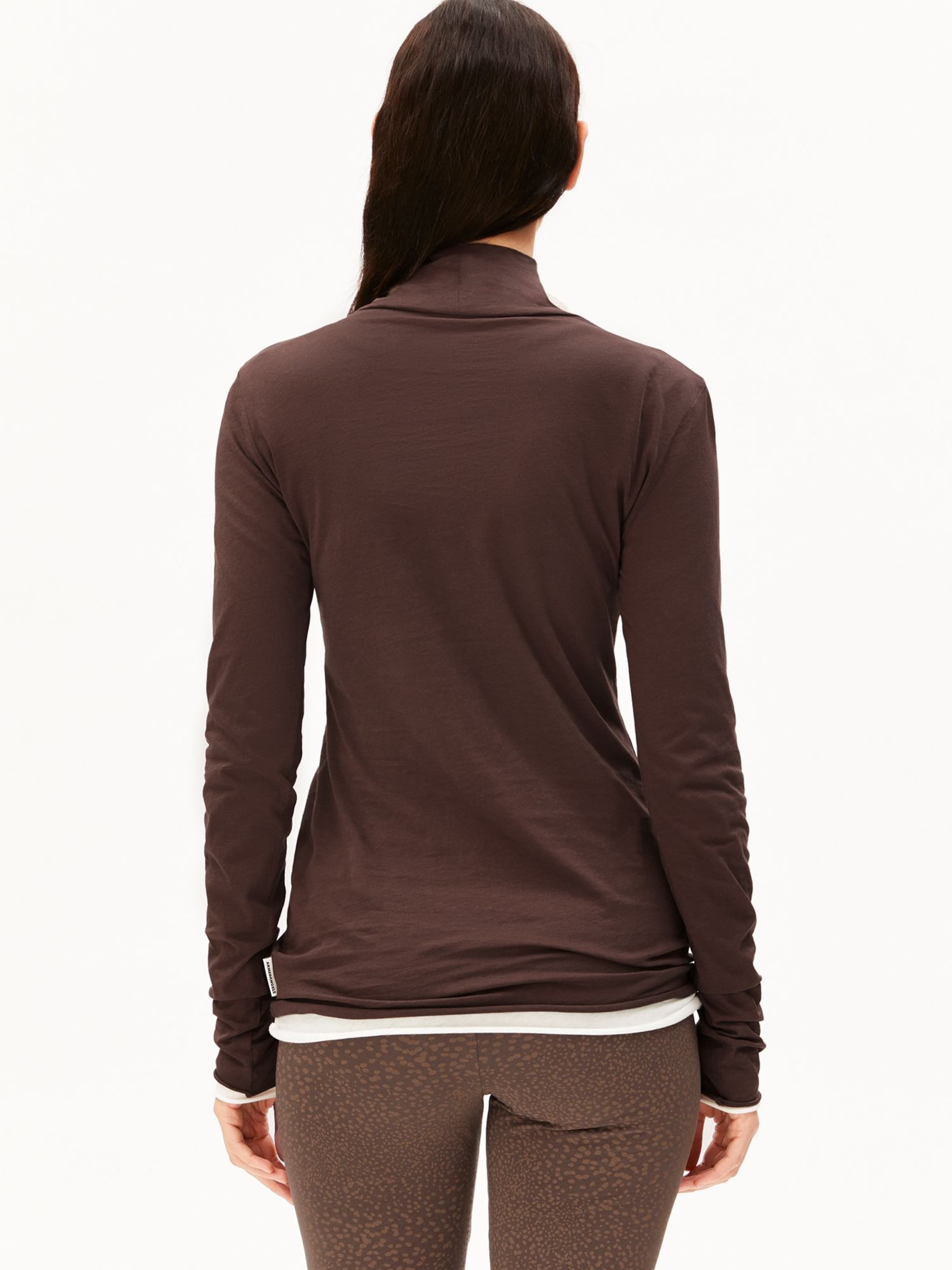 ARMEDANGELS Longsleeve 'GRAZILIANAA' SOFT in Braun: Rückseite