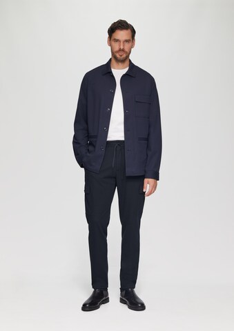 s.Oliver BLACK LABEL Slimfit Cargobroek in Blauw