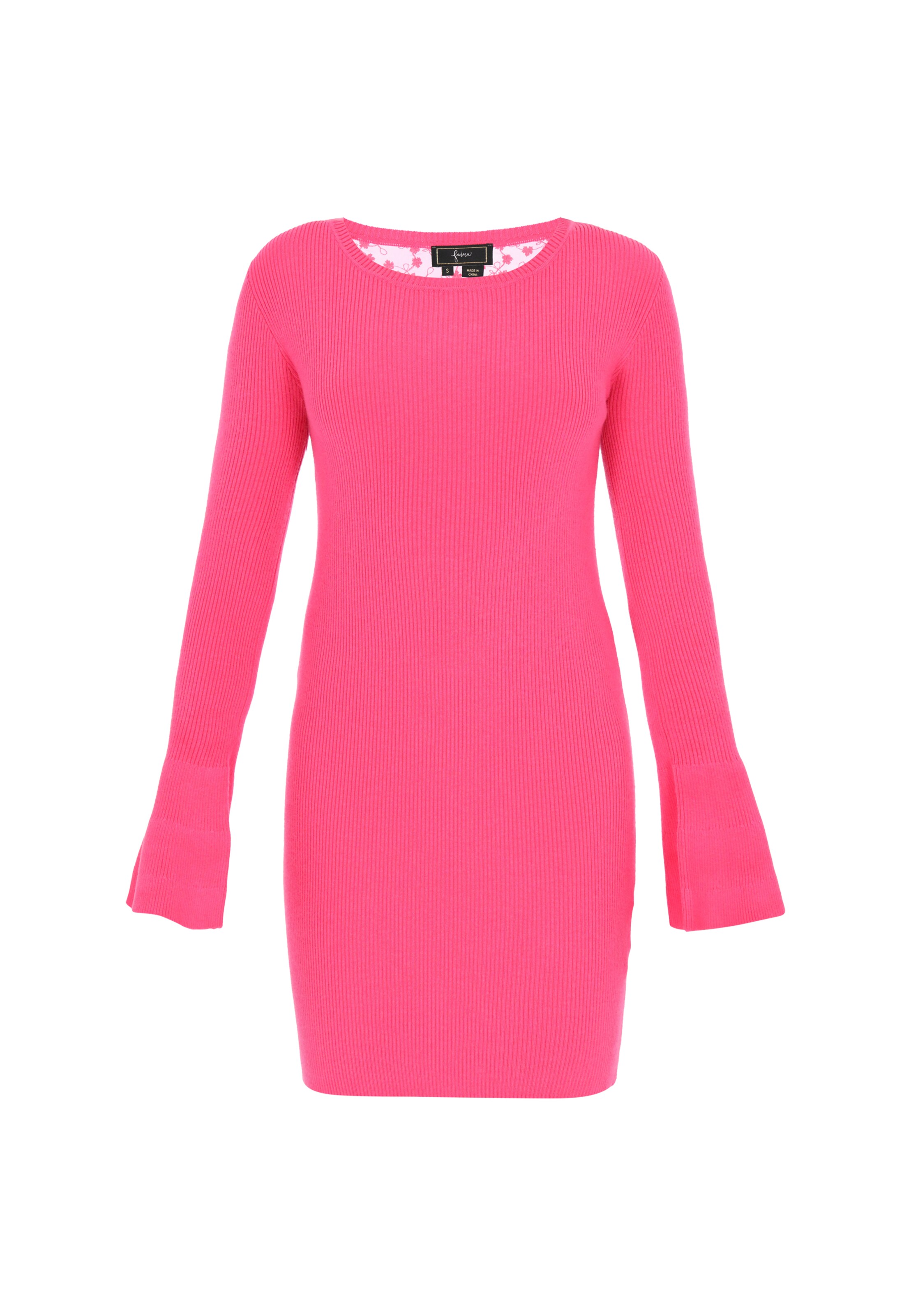 Robes en maille faina en rose : devant