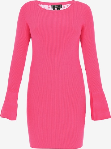 Robes en maille faina en rose : devant