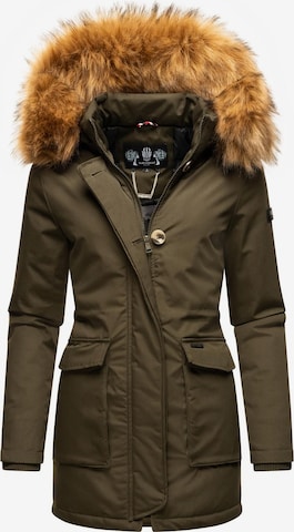 NAVAHOO Winter coat 'Schneeengel' in Brown: front