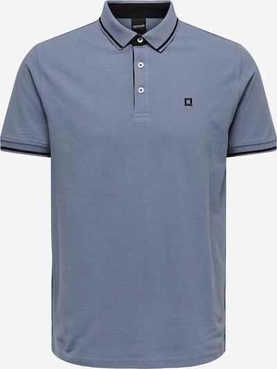 Only & Sons Camiseta 'FLETCHER' en azul paloma / negro, Vista del producto