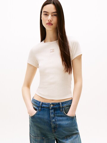 Tommy Jeans Tričko – béžová: přední strana