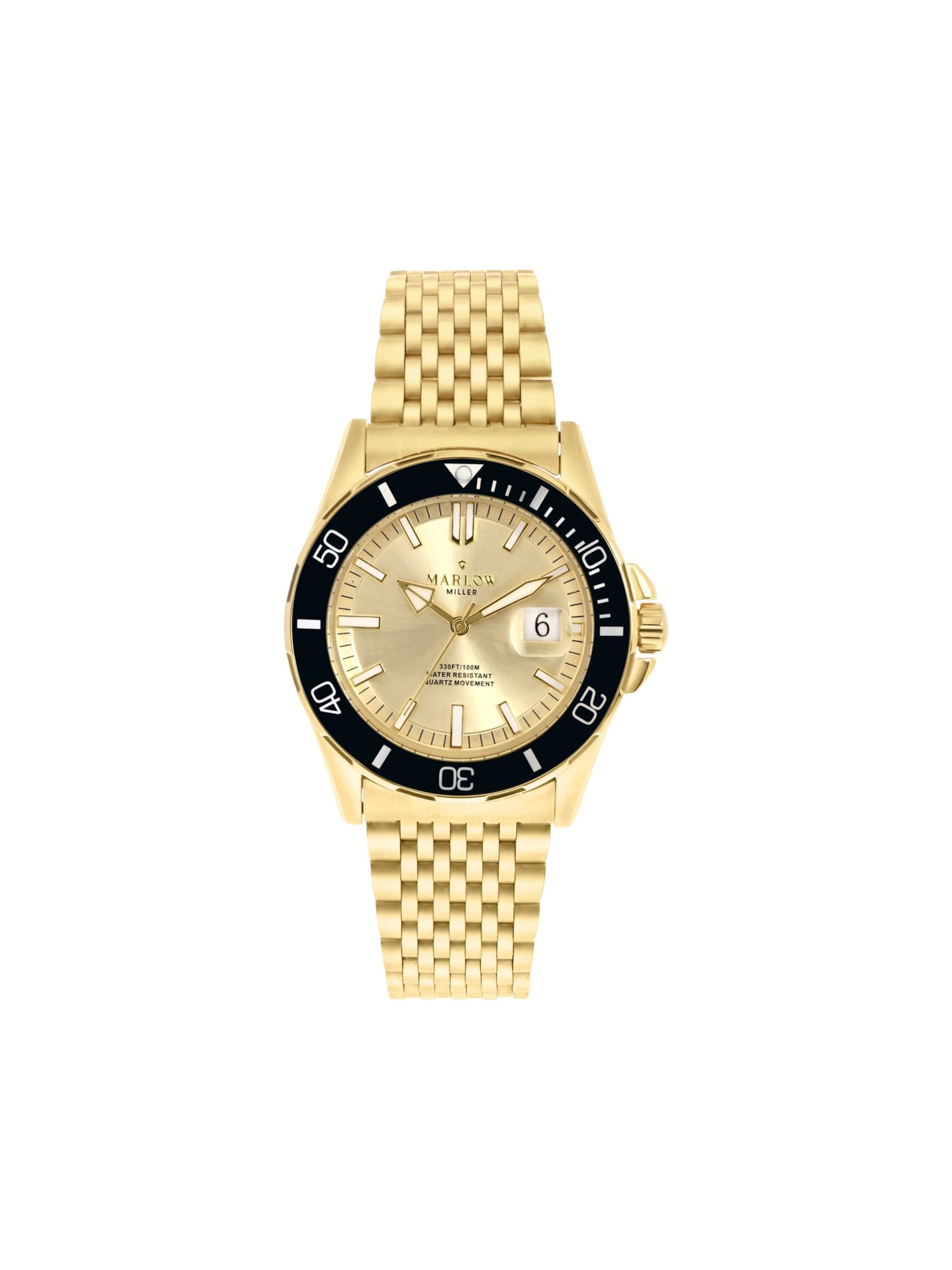 Lucardi Analoguhr 'Statement' in Gold: Vorderseite