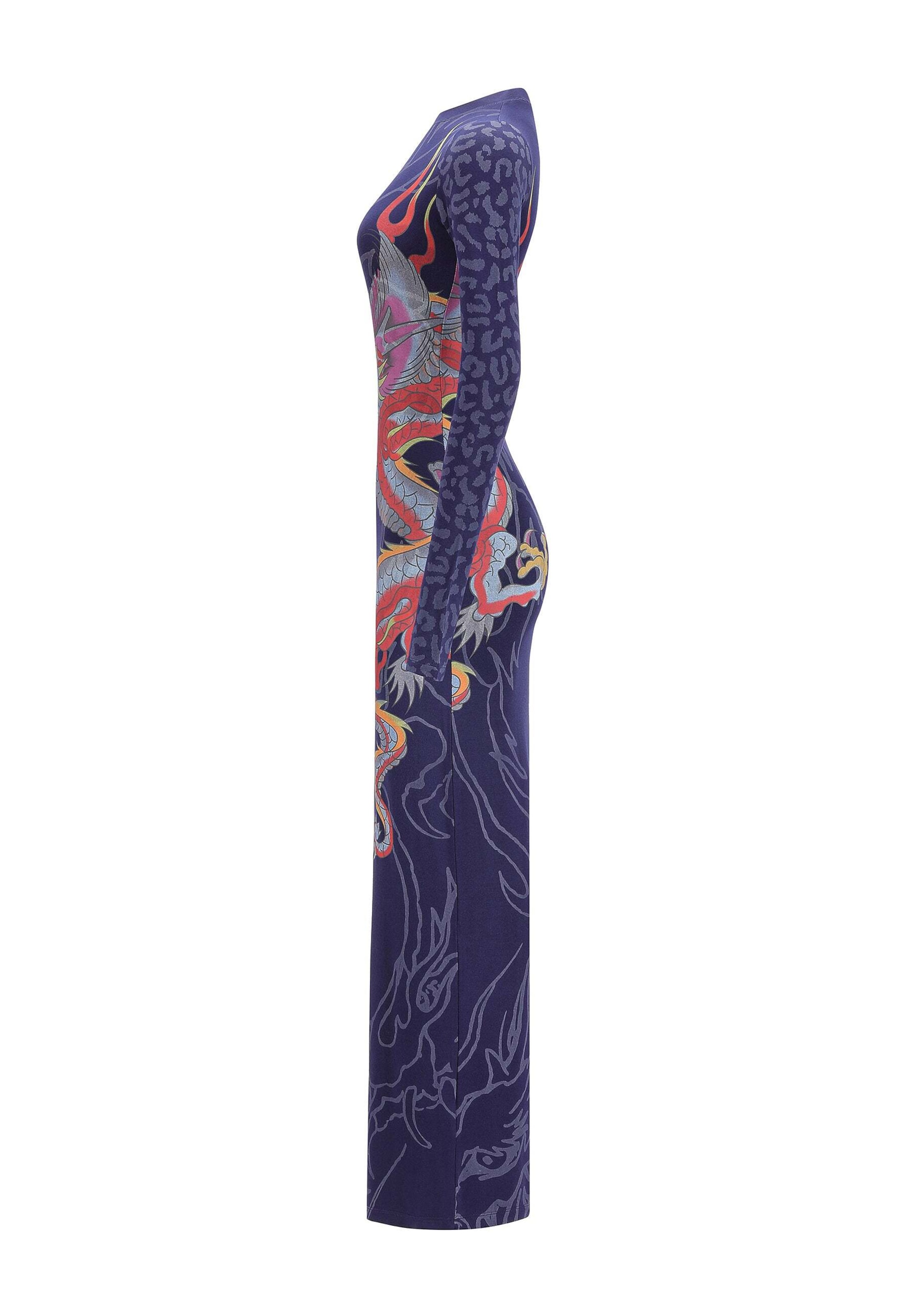 Robe 'Dragon Flame' Ed Hardy en bleu