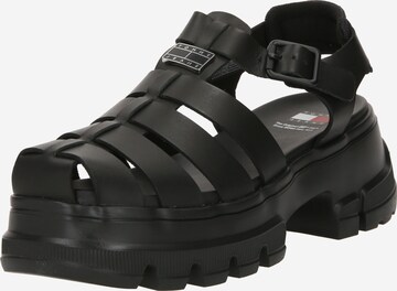 Tommy Jeans Sandals in Black: front