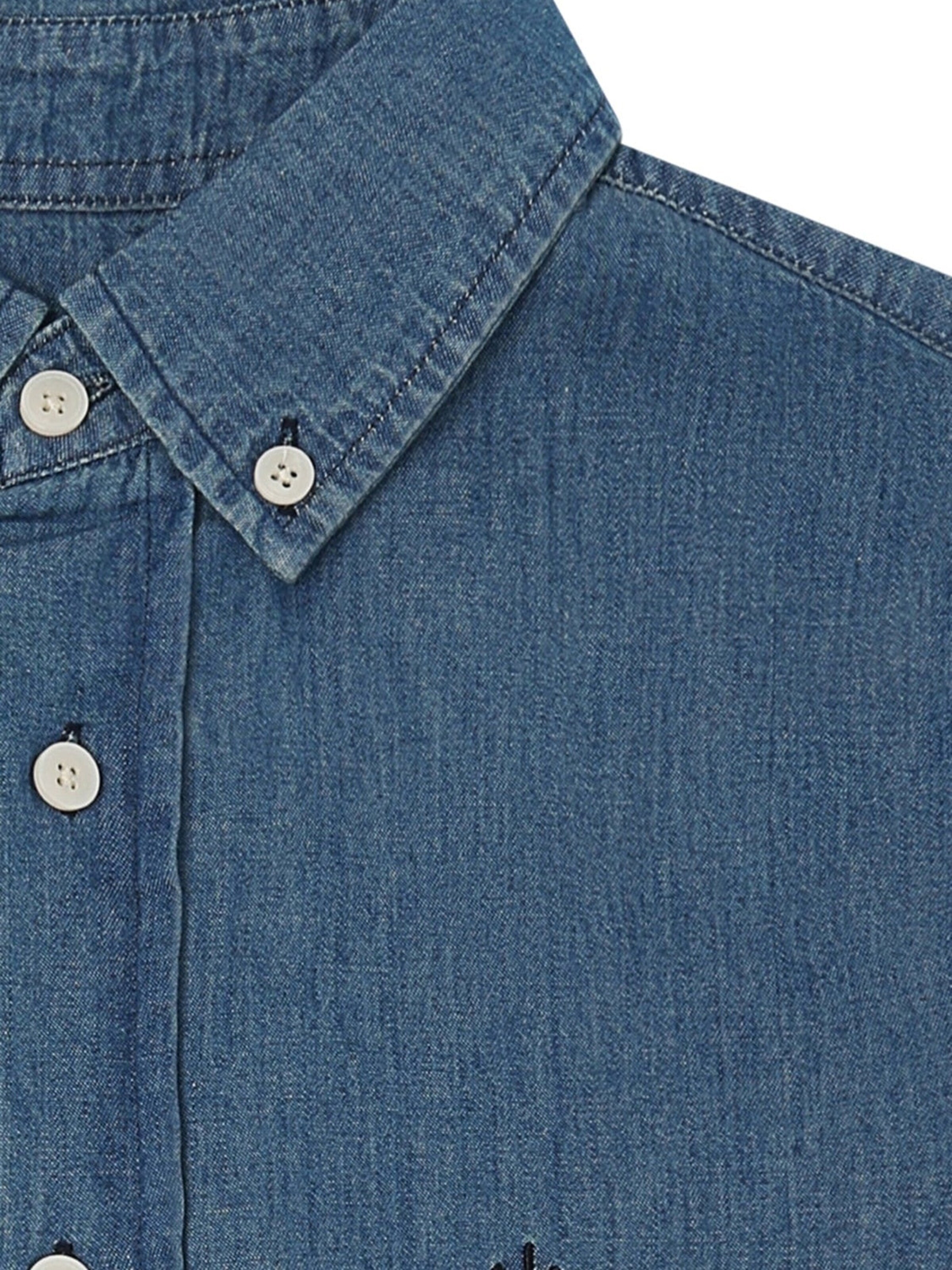 Laurent Vergne Slim fit Button Up Shirt 'Marseille Slim Fit Denim Shirt' in Blue