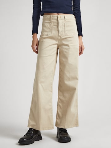 Pepe Jeans Flared Pants 'LEXA' in Beige: front
