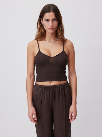 LeGer by Lena Gercke Knitted top 'Daphne' in Brown: front