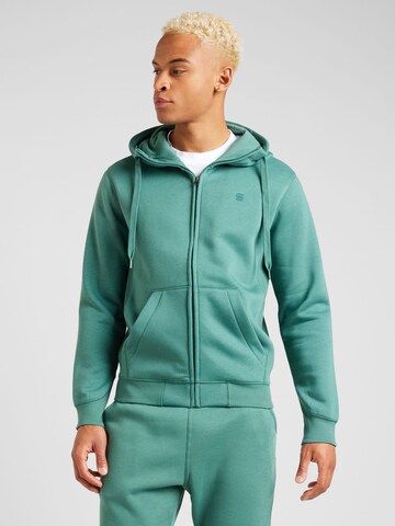 G-Star RAW Regular fit Zip-Up Hoodie in Green: front