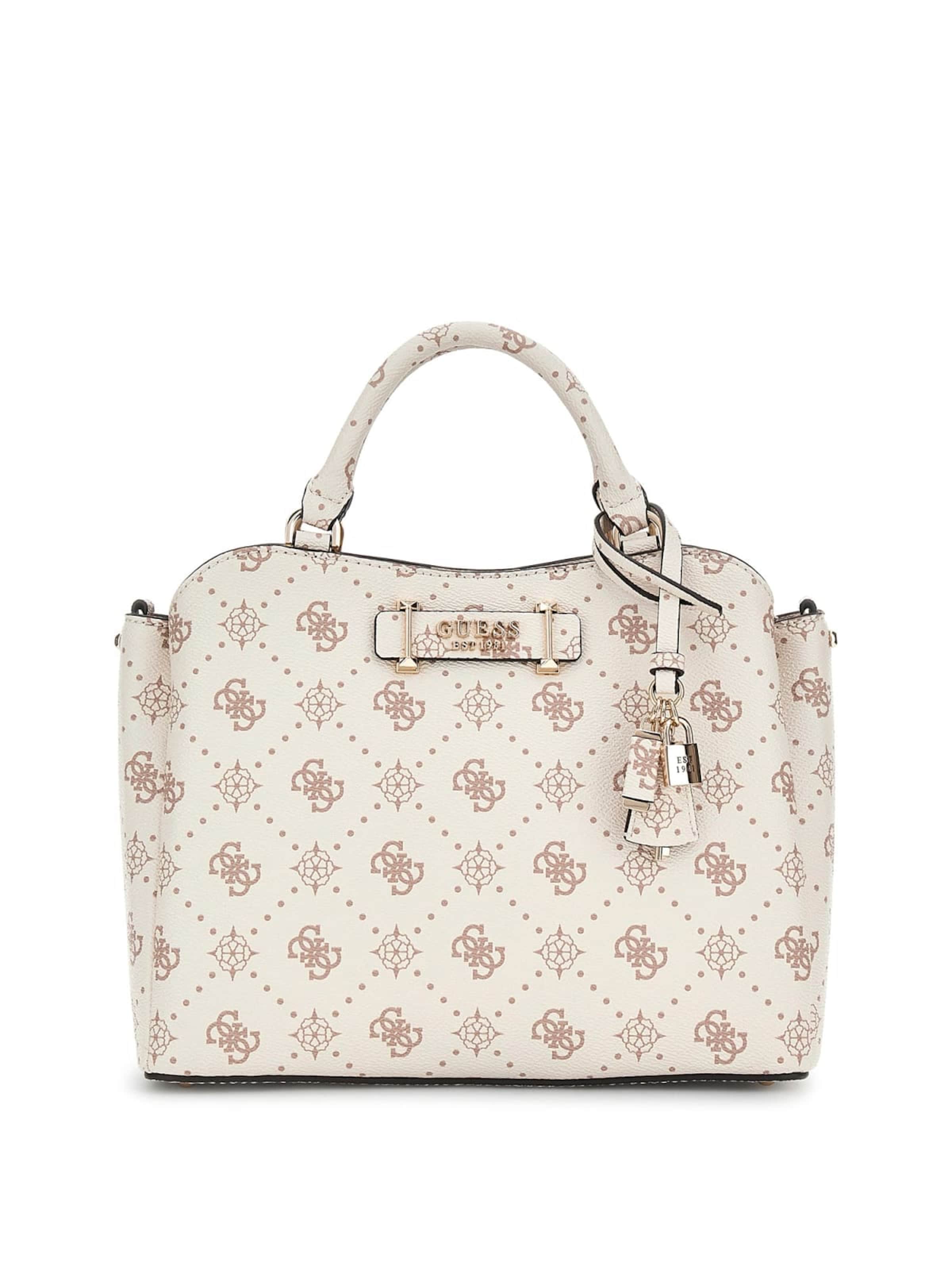 GUESS - Bolso de hombro 'Guess Sac BandouliÃ¨re Silia Girlfriend Sat Vanilla Logo GP989006' en blanco: frente
