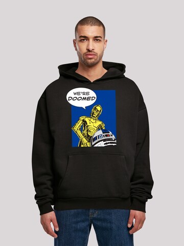 F4NT4STIC Sweatshirt 'C3-PO We're Doomed' in Zwart: voorkant