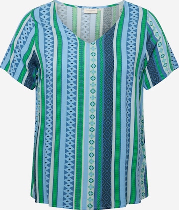 ONLY Carmakoma Blouse 'MARRAKESH' in Groen: voorkant