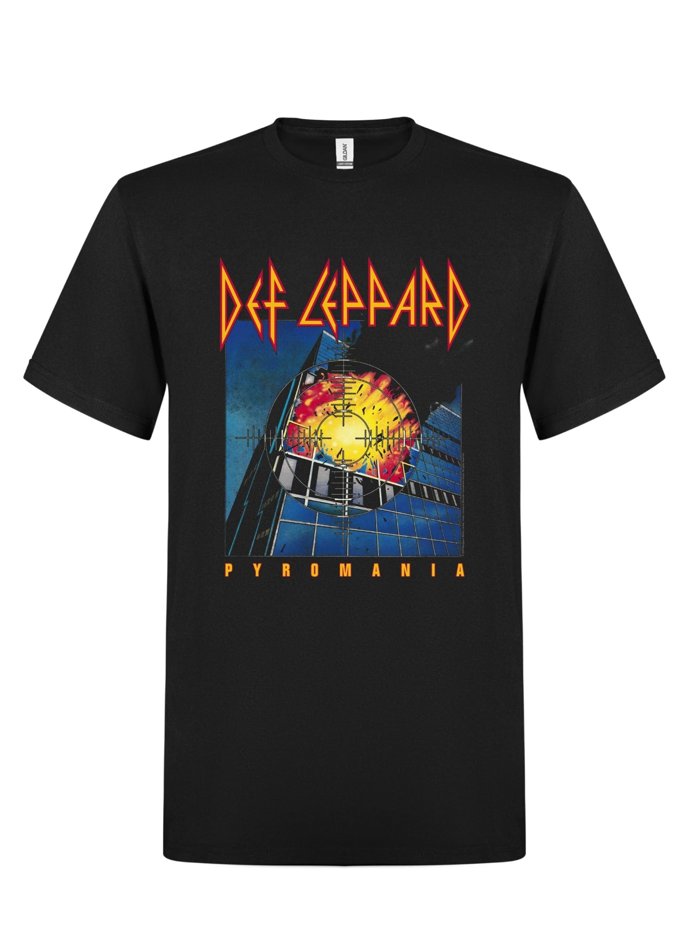Def Leppard Shirt 'Def Leppard Pyromania   T-Shirt' in Black: front