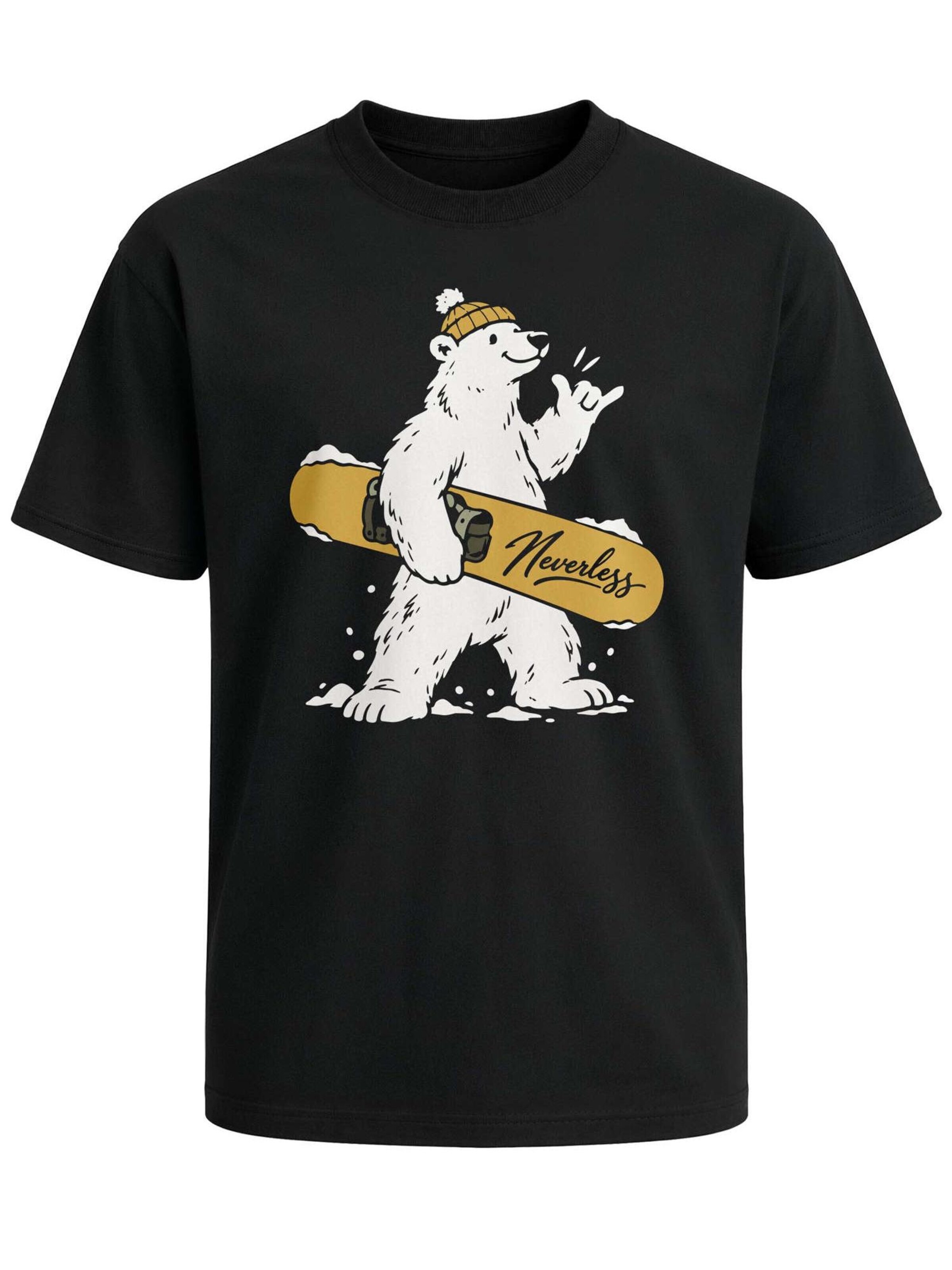Neverless Shirt 'Eisbär' in Black: front
