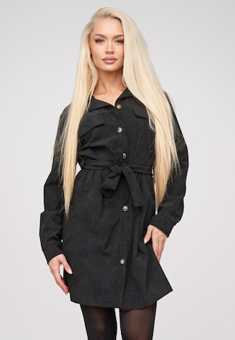 Abito camicia di Cloud5ive in nero: frontale