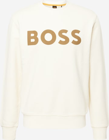 Sweat-shirt 'WeBasic' BOSS en beige : devant