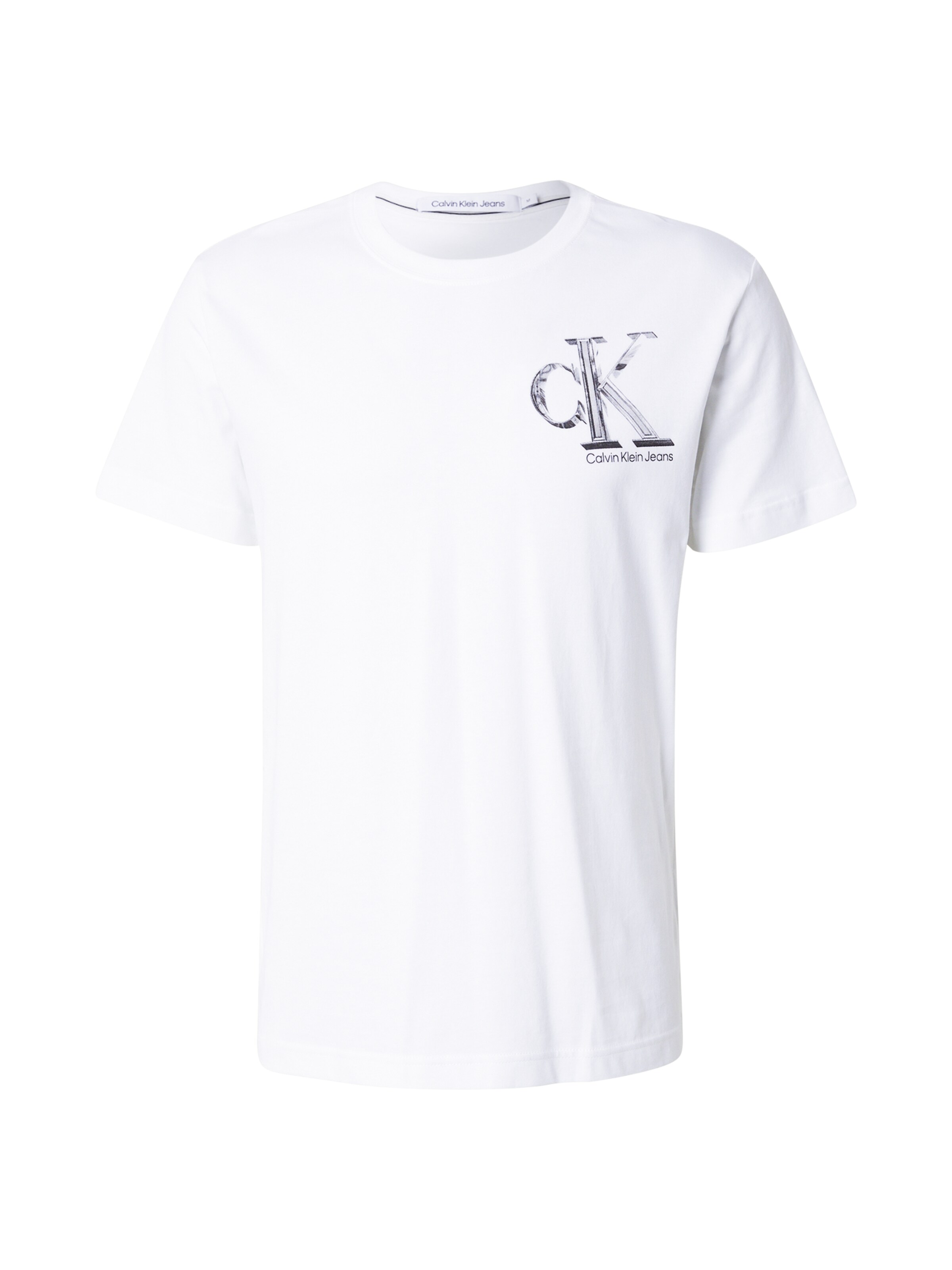 Regular Tricou de la Calvin Klein Jeans pe alb: față