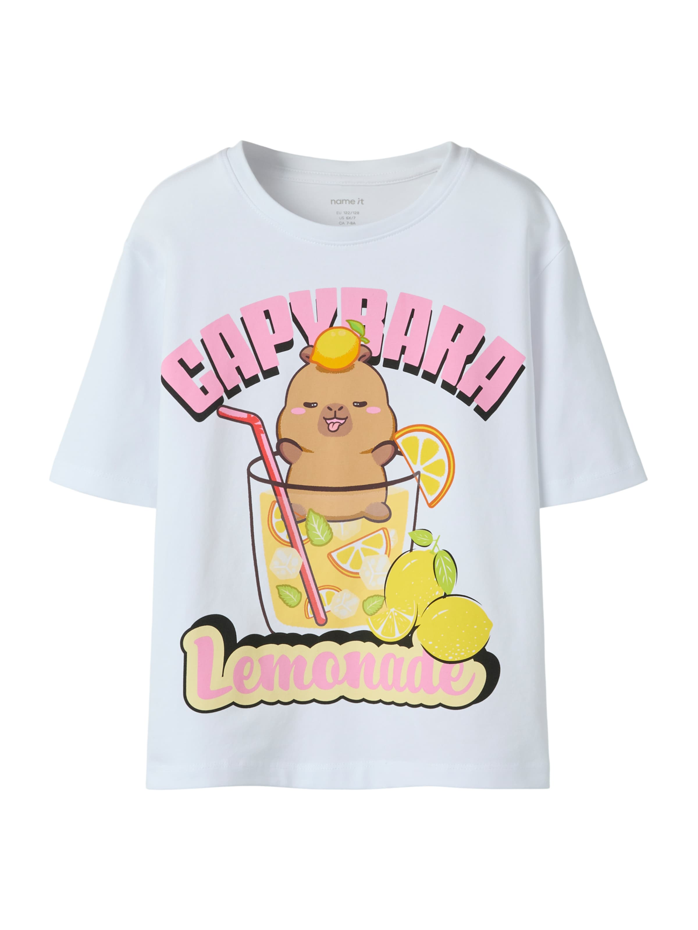 NAME IT Majica 'NKFAbina Capybara' | bela barva: sprednja stran