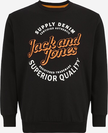 Jack & Jones Plus Sweatshirt 'MIKK' in Zwart: voorkant