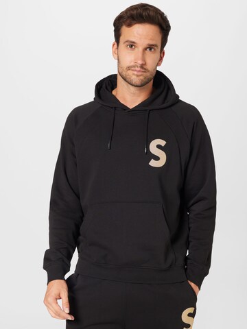 !Solid Sweatshirt in Black: front