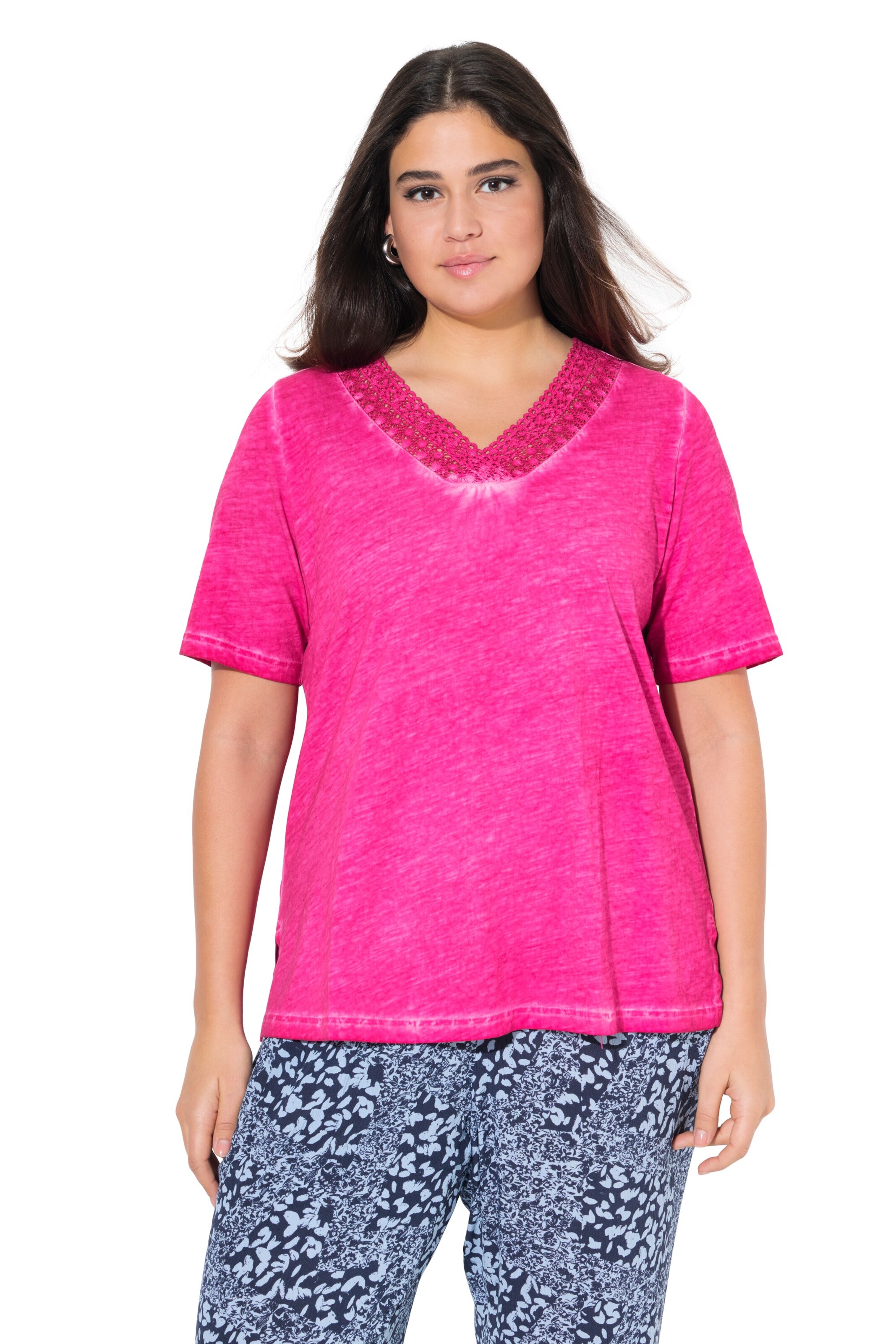 Ulla Popken Shirt in Roze: voorkant