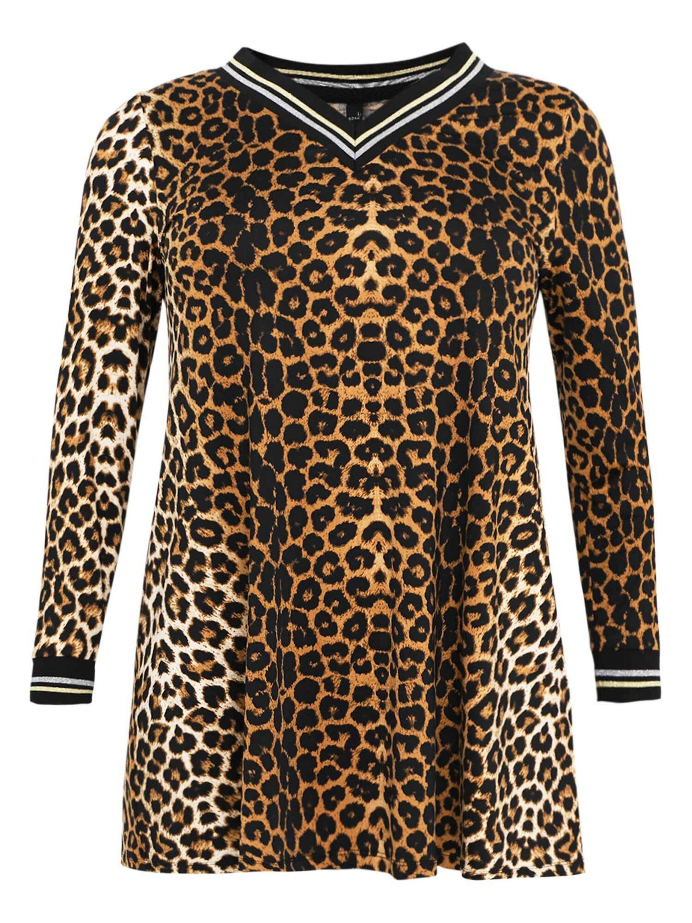 YOEK Shirt ' Lounge ' in Bruin: voorkant