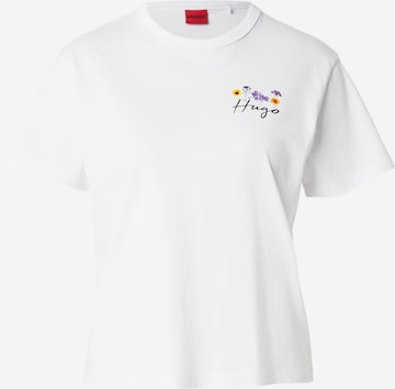 HUGO - Camisa 'Destrel_4' em branco: frente