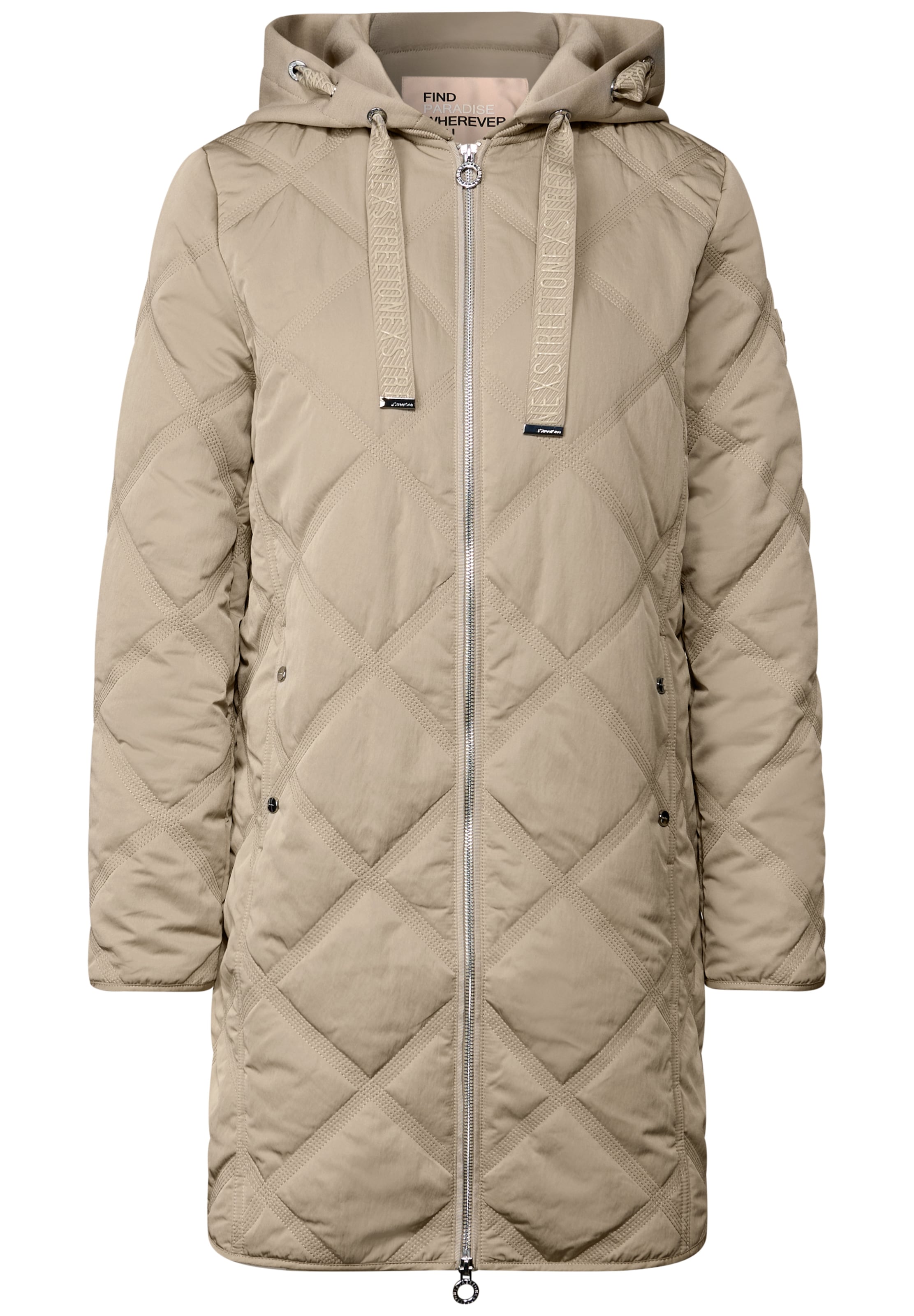STREET ONE Between-Seasons Coat in Beige: front