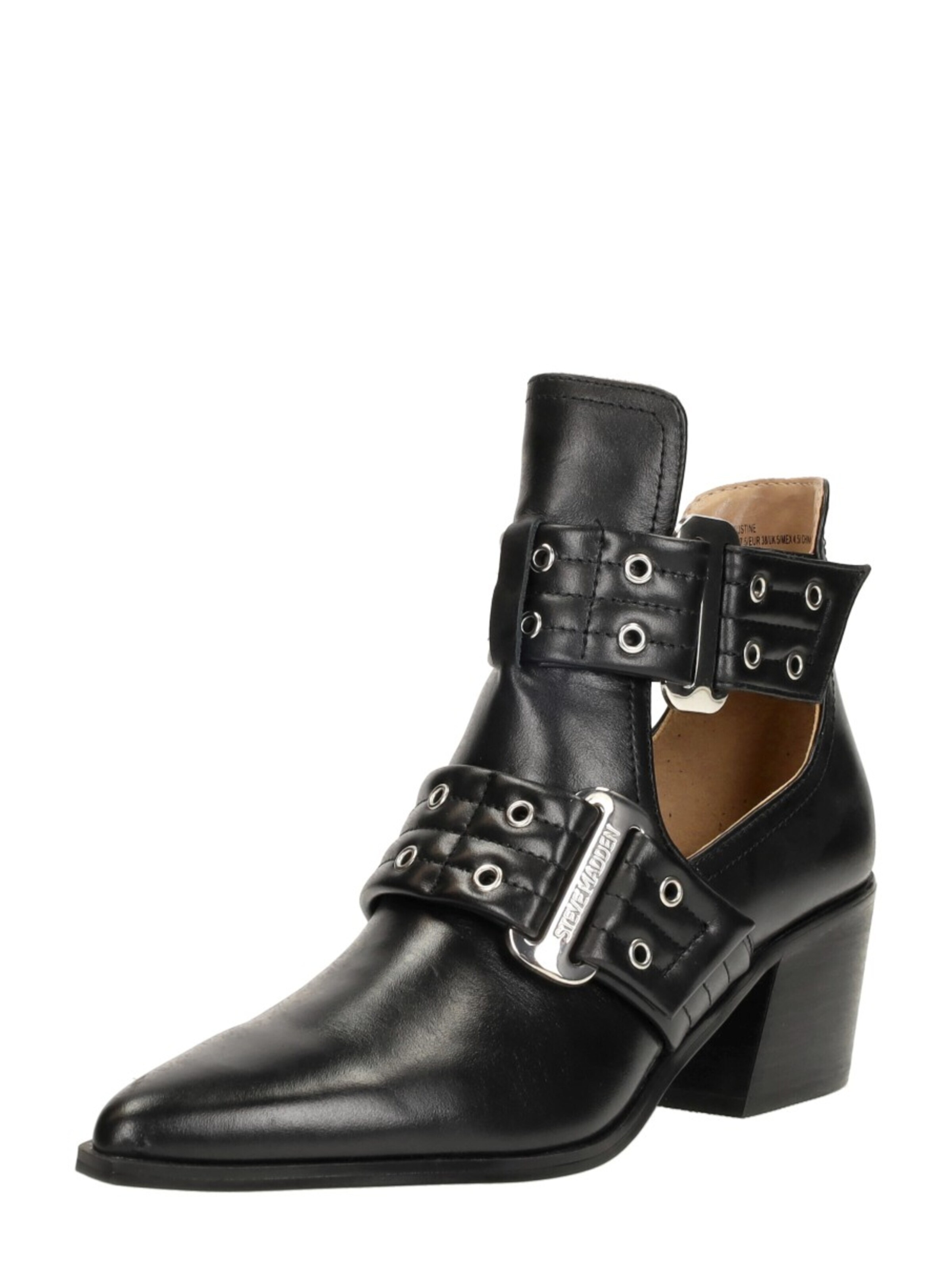 STEVE MADDEN Enkellaarsjes 'Grazia' in Zwart: voorkant