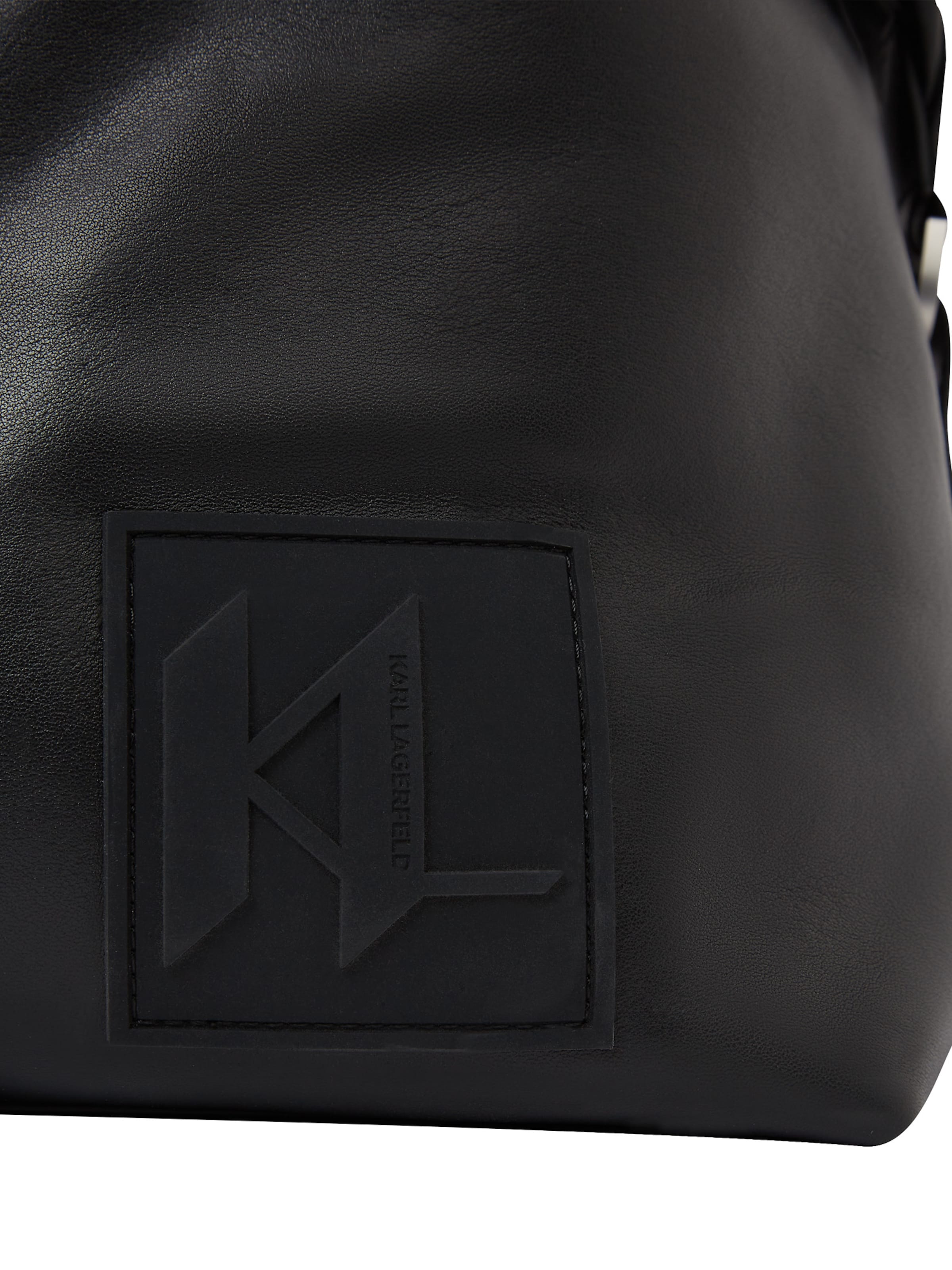 Karl Lagerfeld Weekend bag ' Weekender mit Monogramm-Aufnäher ' in Black