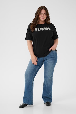 KAFFE CURVE T-Shirt 'Ariana' in Schwarz