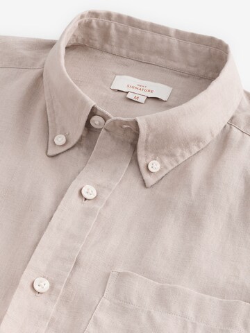 Next Regular fit Button Up Shirt in Beige