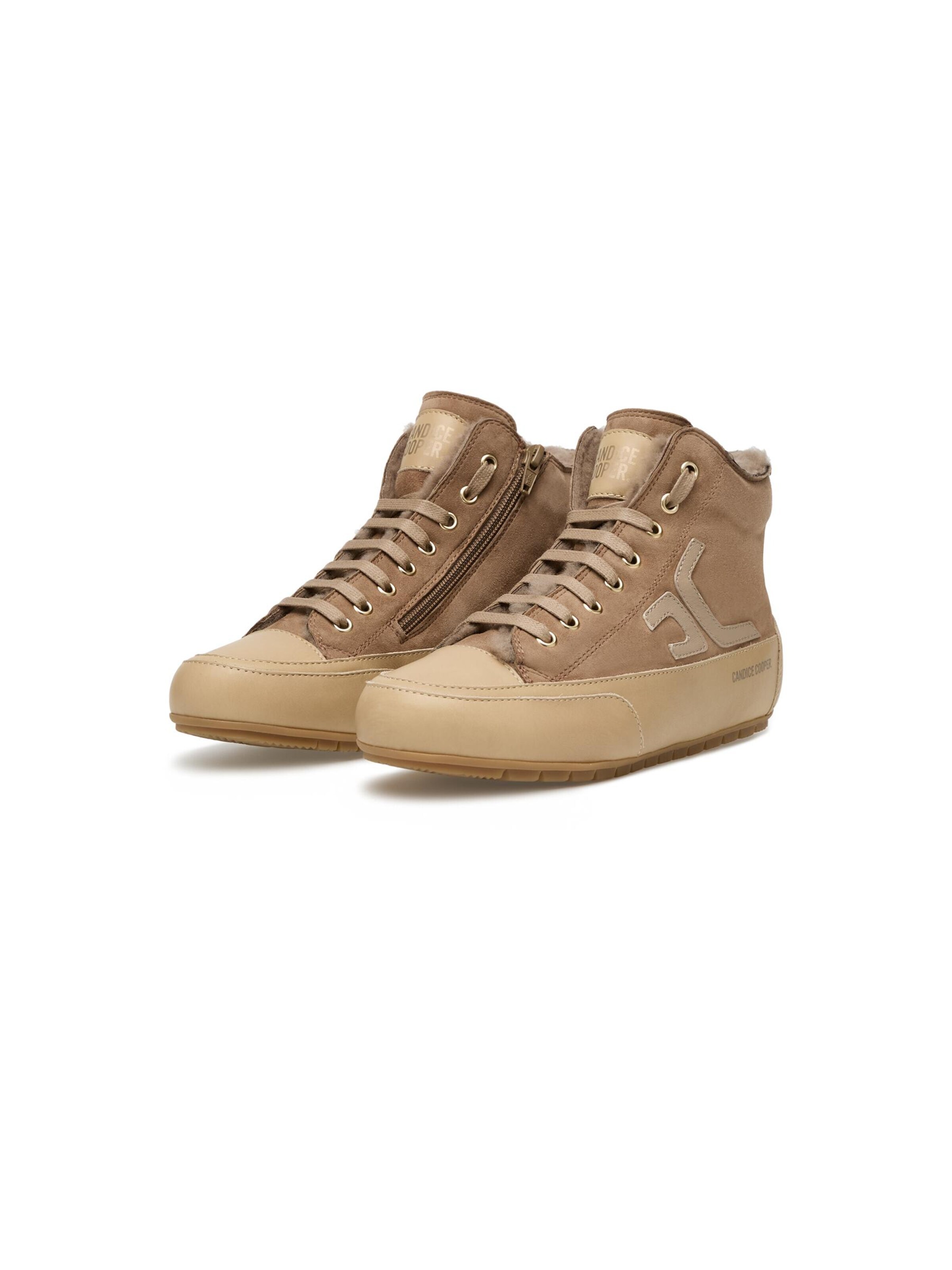 Candice Cooper Sneakers hoog 'PLUS FUR CC' in Beige
