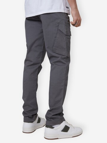 Threadbare Slimfit lange Cargohose 'Battle Drill' in Grau