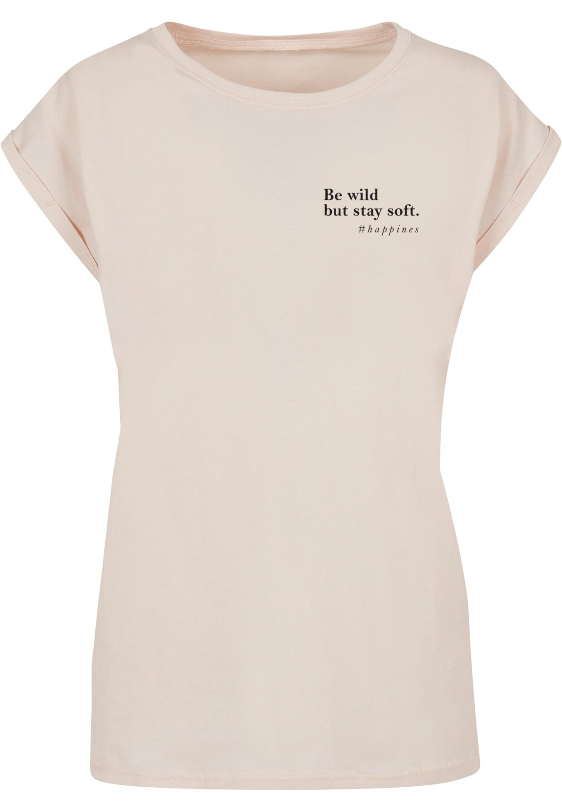 Merchcode Shirts 'Happines' i beige: forside