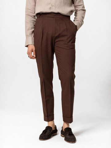 Antioch Loose fit Trousers with creases 'Mauro' in Brown: front