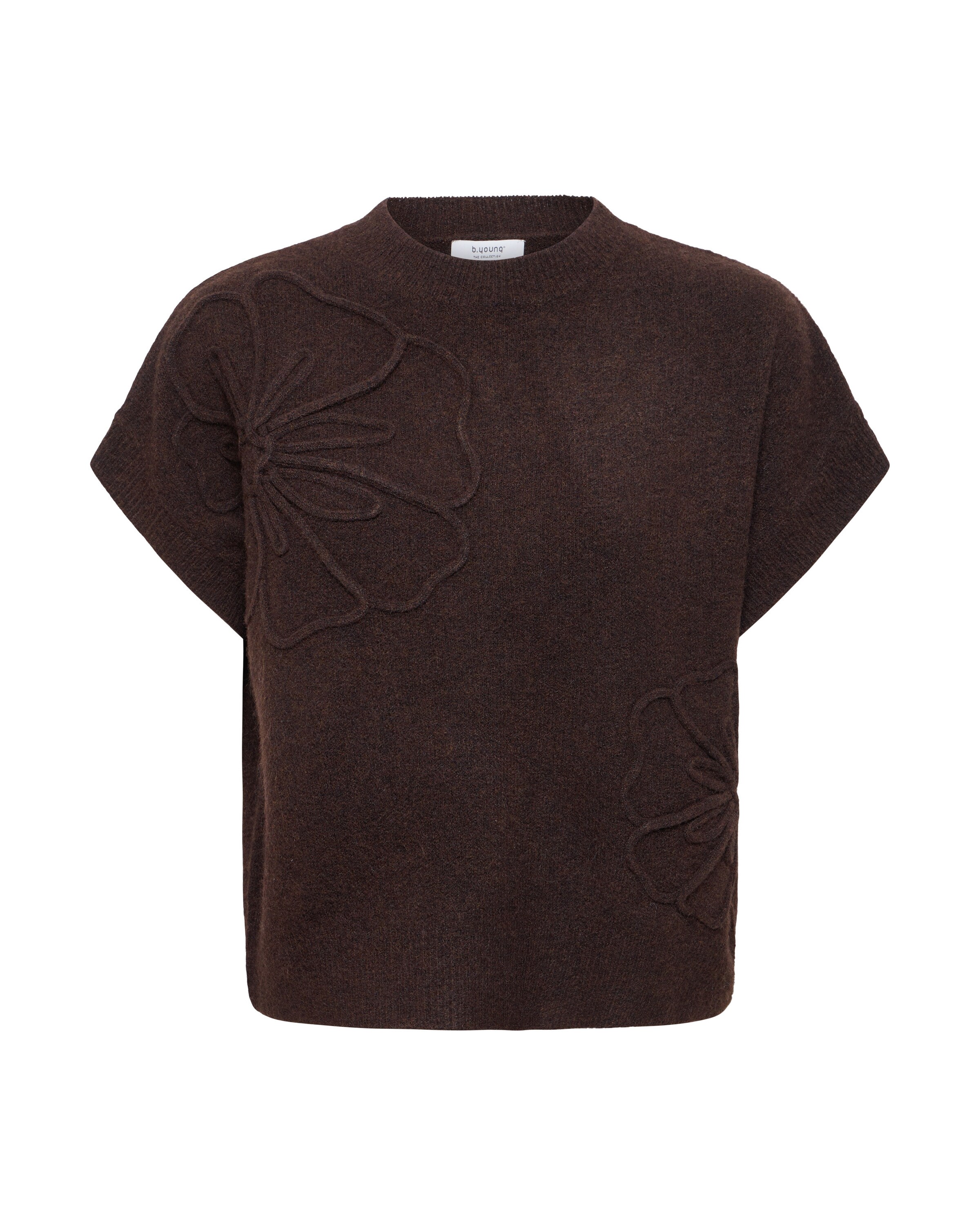 b.young Gebreide bodywarmer 'OMEA' in Bruin: voorkant