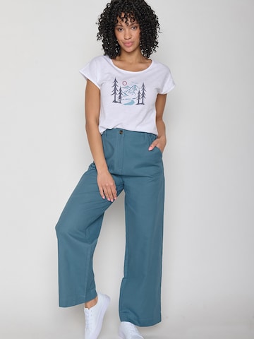 GREENBOMB Shirt 'Nature River Forest' in White