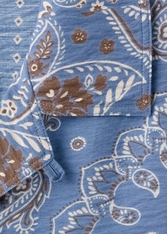MANGO MAN Regular Fit Hemd 'Madras' in Blau