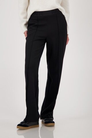 monari Regular Pleated Pants in Black: front