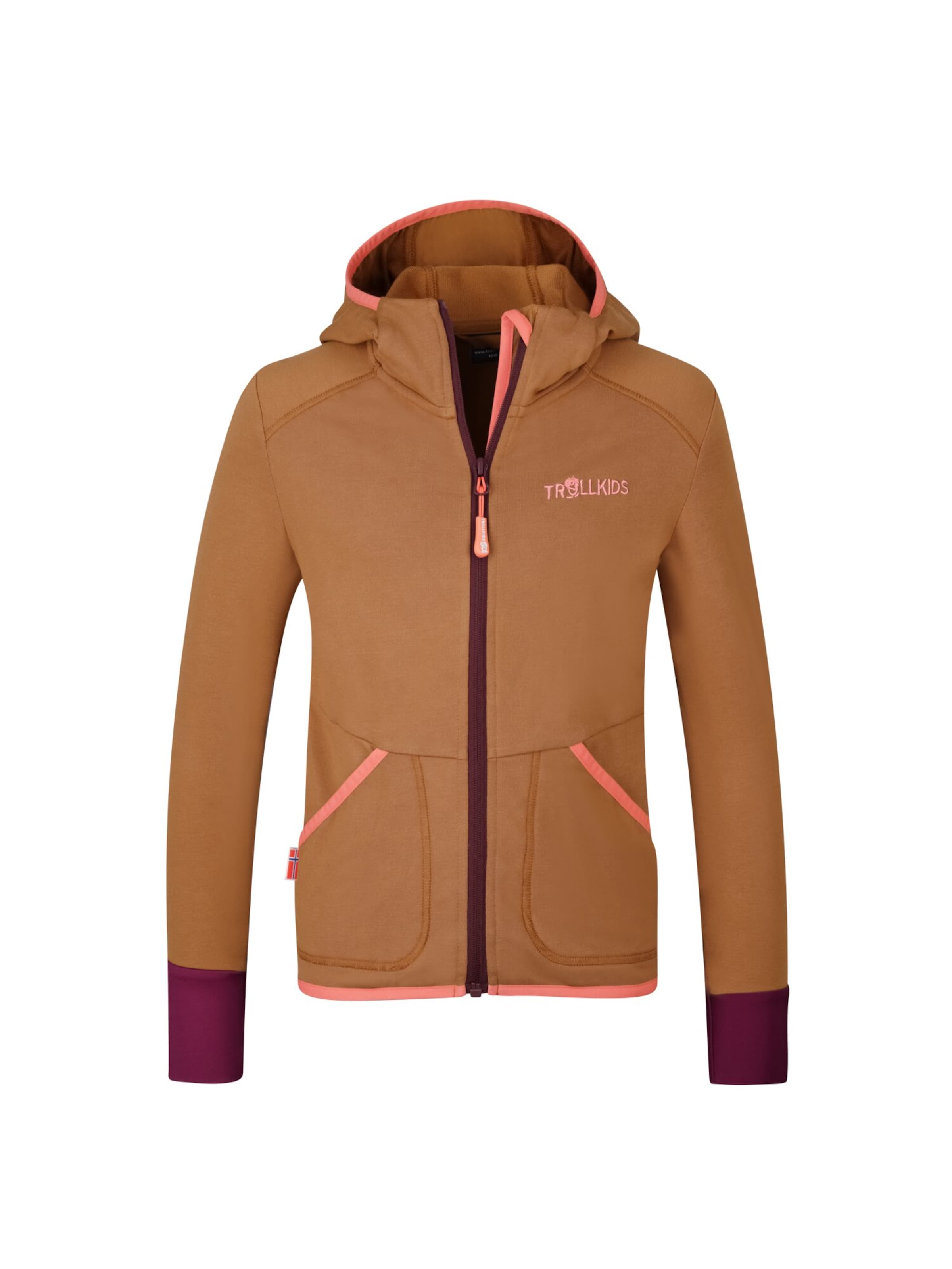 TROLLKIDS Fleece Jacket in Brown: front
