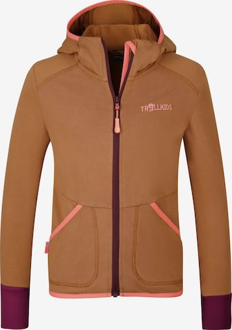 TROLLKIDS Fleece Jacket in Brown: front