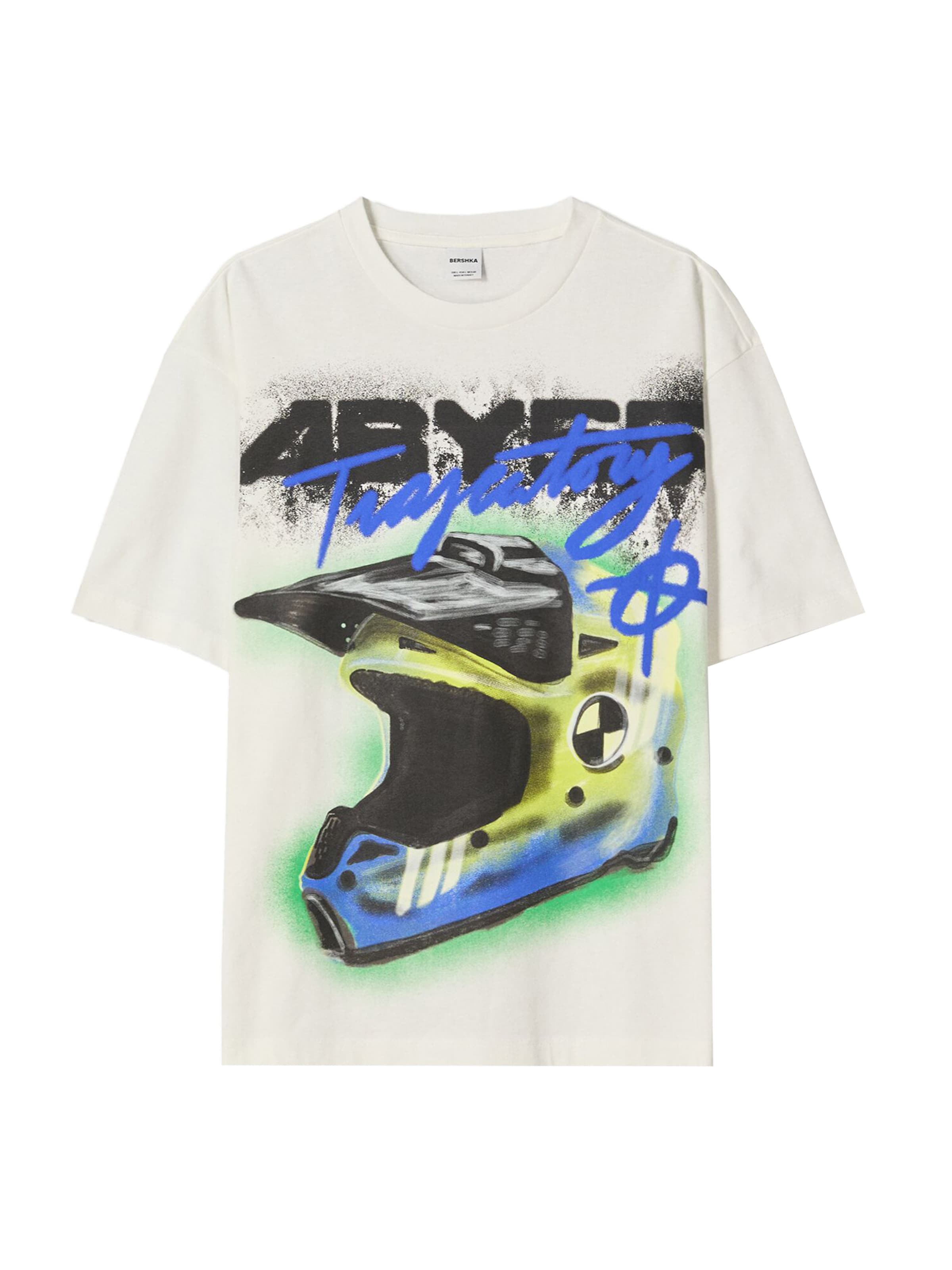 Bershka Tričko - modrá / limone / černá / offwhite, Produkt