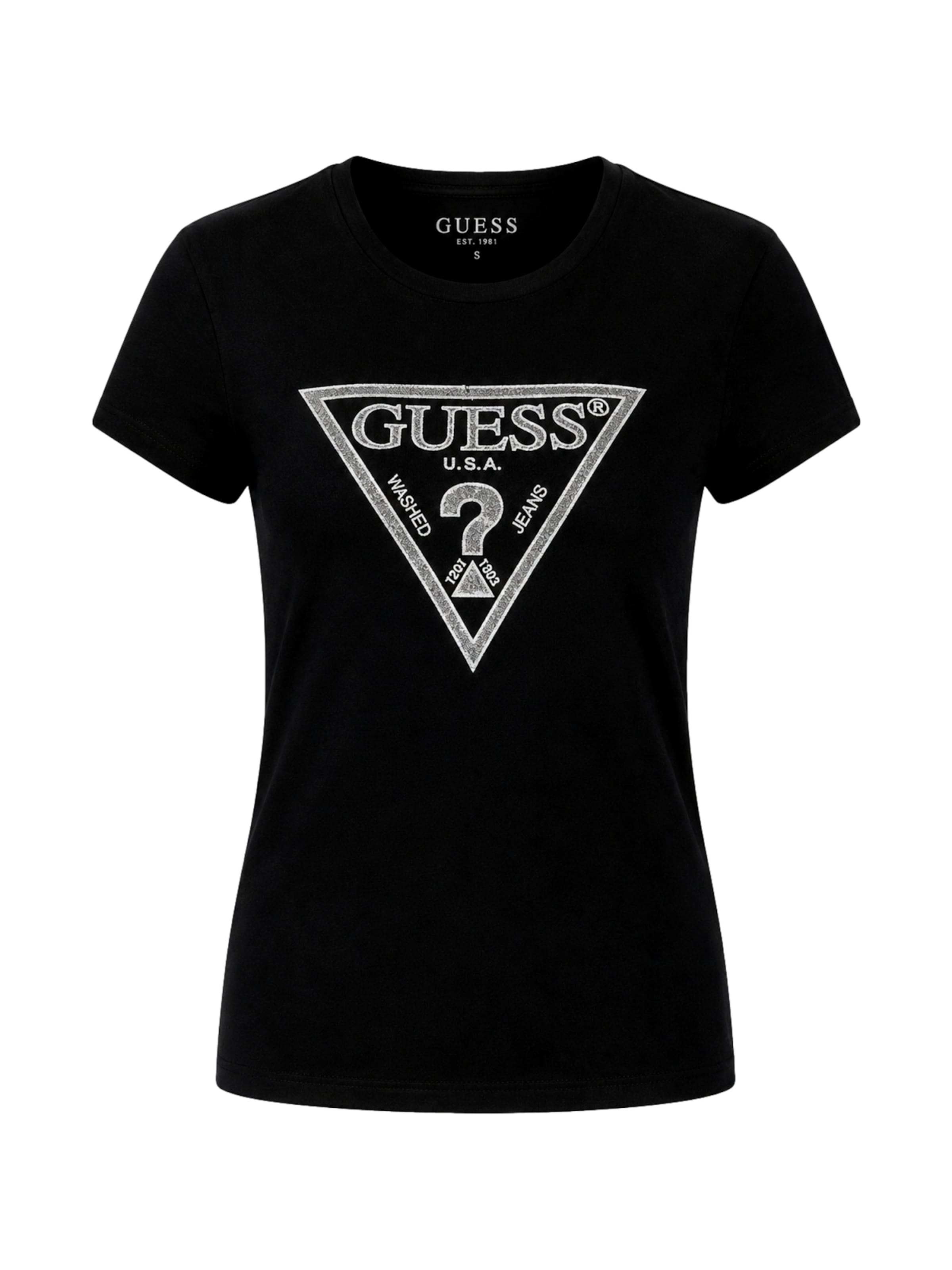 GUESS Guess Shirt SS RN ADELINA TEE in Schwarz: Vorderseite