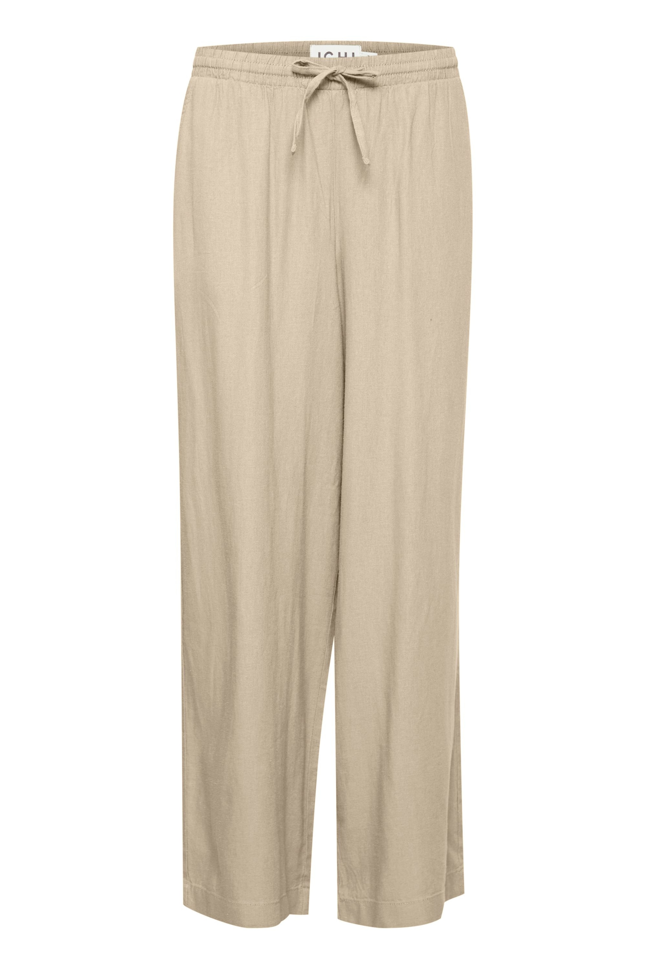 Pantalon 'Lino' ICHI en beige : devant