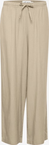 ICHI Szeroka nogawka Spodnie 'Ihlino' w kolorze beżowy: przód